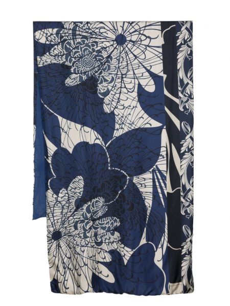 Echarpe à fleurs à imprimé Pierre-louis Mascia bleu