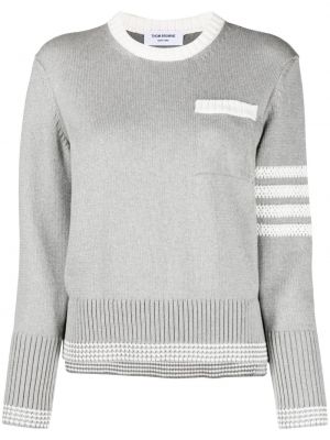 Памучен пуловер на райета Thom Browne