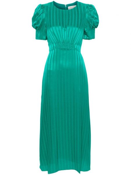 Копринена права рокля Saloni зелено