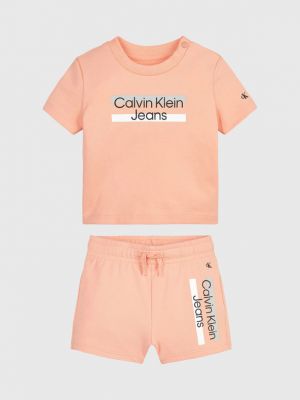 Pizsama Calvin Klein Jeans narancsszínű