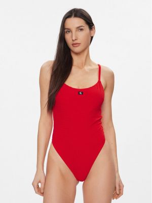 Enodelne kopalke Calvin Klein Swimwear rdeča