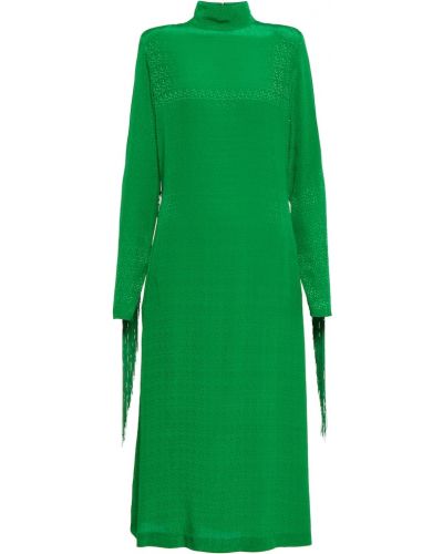 Платье миди с бахромой Rotate Birger Christensen, зеленый