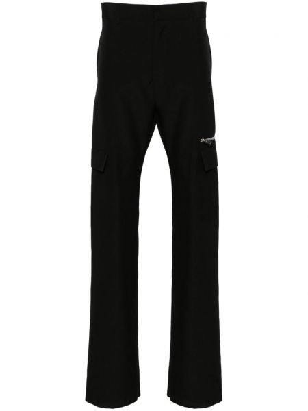 Vunene hlače ravnih nogavica Givenchy crna