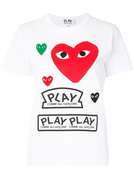 T-shirt con stampa Comme Des Garçons Play Bianco