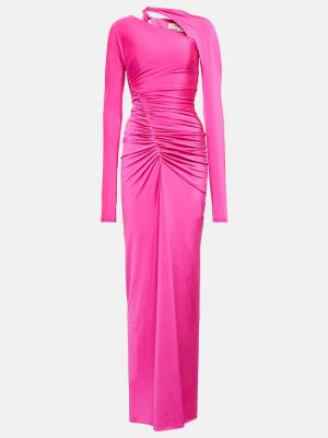 Rochie lunga asimetrică Victoria Beckham roz