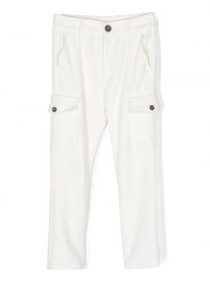 Pantaloni cargo Monnalisa bianco