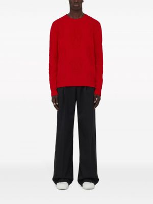 Sweter bawełniany żakardowy Alexander Mcqueen czerwony