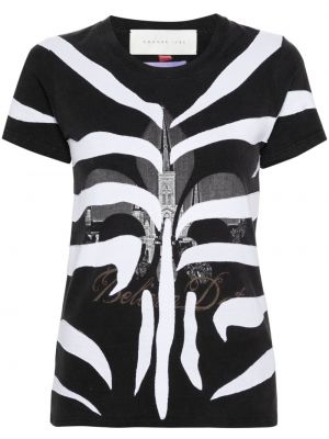 T-shirt aus baumwoll mit zebra-muster Conner Ives