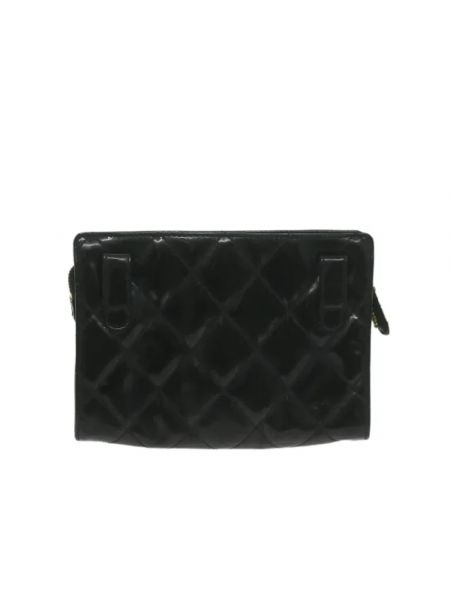 Bolso clutch de cuero Chanel Vintage negro