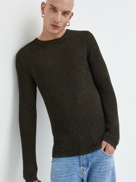 Хлопковый свитер Produkt By Jack & Jones зеленый