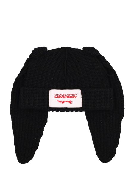 Gorro de lana con tacón chunky Charles Jeffrey Loverboy negro