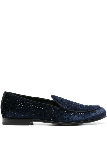 Velour loafers Giorgio Armani blå