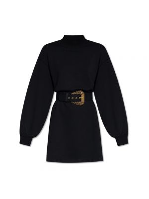 Robe en jean en tricot large Versace Jeans Couture noir
