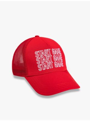 Bombažna kapa z mrežo Koton rdeča