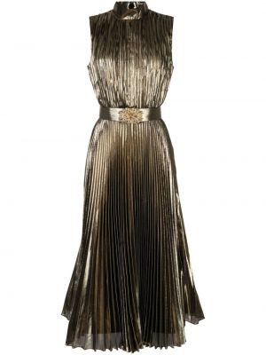 Sukienka midi plisowana Andrew Gn złota