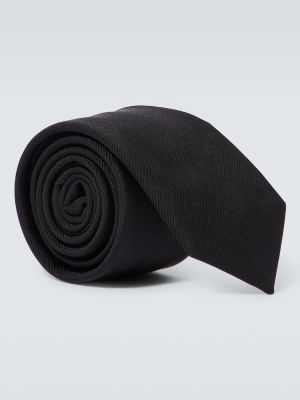 Gyapjú nyakkendő Saint Laurent fekete