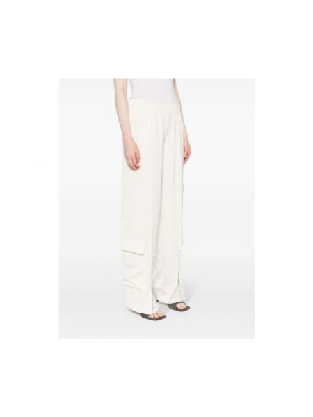 Pantalones cargo de raso Calvin Klein blanco