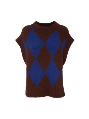 Sweter wełniany z wzorem argyle La Doublej