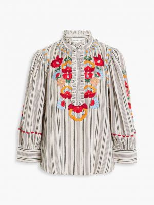 Блузка с вышивкой в полоску Antik Batik