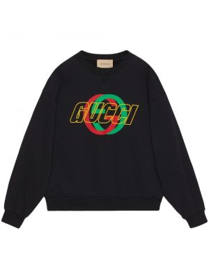 Sweatshirt mit stickerei aus baumwoll Gucci schwarz