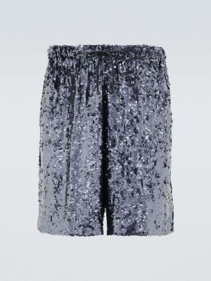 Pantalones cortos con lentejuelas Dries Van Noten negro
