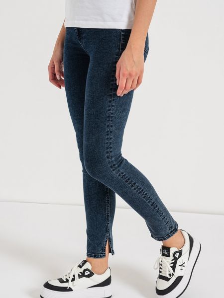 Джинсы скинни с высокой талией Calvin Klein Jeans синие