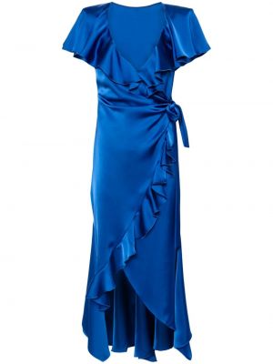 Midi haljina s volanima Philosophy Di Lorenzo Serafini plava