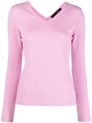 Кашмирен пуловер с v-образно деколте Incentive! Cashmere розово
