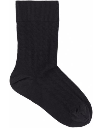 Žakárové vlnené ponožky Wolford čierna