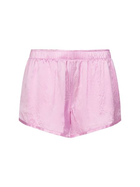 Pantaloncini di seta in tessuto jacquard Balenciaga rosa