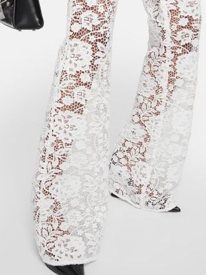 Krajkové kalhoty s vysokým pasem Self-portrait bílé