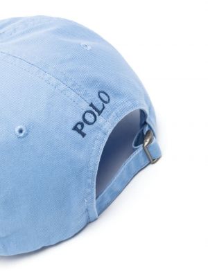 Haftowana czapka z daszkiem bawełniana Polo Ralph Lauren niebieska