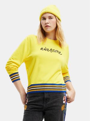 Пуловер Desigual жълто