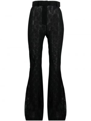 Φλοράλ παντελόνι με διαφανεια με δαντέλα Moschino μαύρο