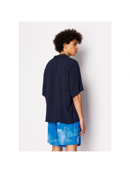 Рубашка с длинным рукавом Armani Exchange синяя