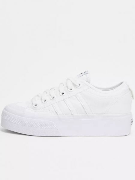 Кроссовки на платформе Adidas Originals белые