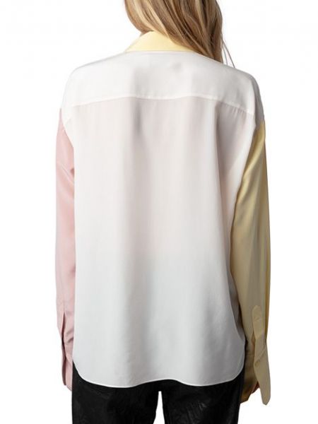 Шелковая рубашка Zadig & Voltaire розовая