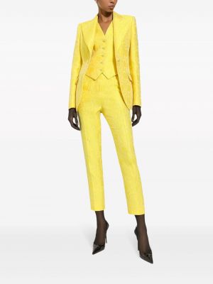 Žakárová bavlněná vesta Dolce & Gabbana žlutá