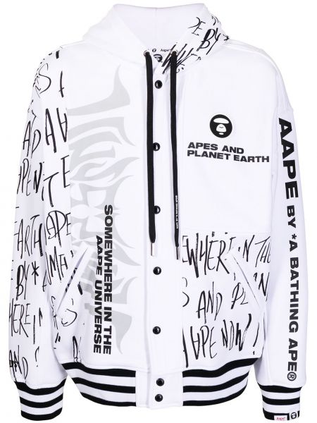 Trykt zip hettegenser Aape By *a Bathing Ape® hvit