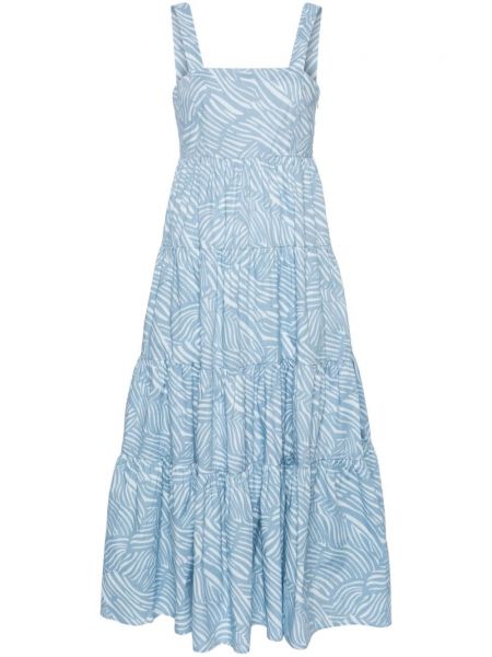Midi šaty s potlačou so vzorom zebry Michael Kors modrá