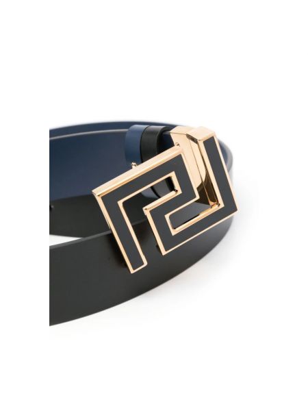 Cinturón de cuero con hebilla reversible Versace