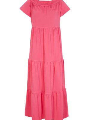 Платье из джерси с рюшами из джерси Bpc Bonprix Collection розовое