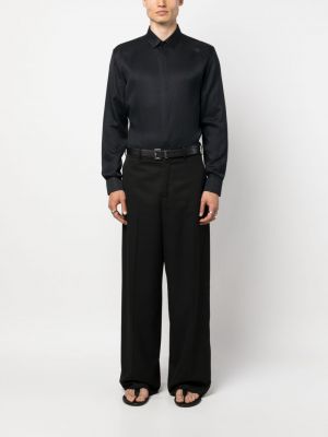 Šilkinė lininė marškiniai Saint Laurent juoda