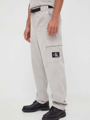 Cargo hlače Calvin Klein Jeans siva
