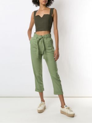 Pantalones rectos de cintura alta Luiza Botto verde