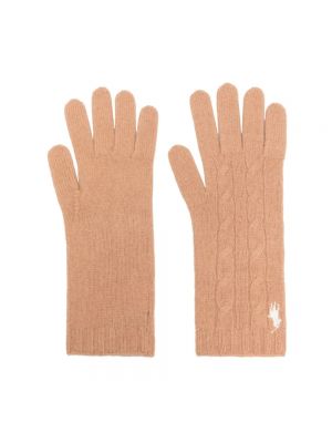 Rękawiczki Polo Ralph Lauren beżowe