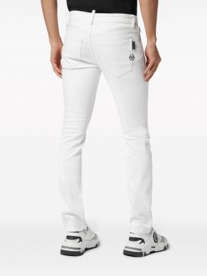 Jeans skinny taille basse Philipp Plein blanc