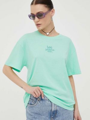 Bavlněné tričko Lee zelené