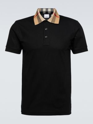 Pledas medvilninis polo marškinėliai Burberry juoda