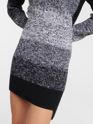 Minigonna di lana a righe Victoria Beckham nero